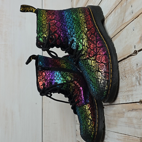 Dr. Martens 1460 Pascal J Metallic Boots Shoes Women's Size 7 Multicolored - Picture 2 of 8